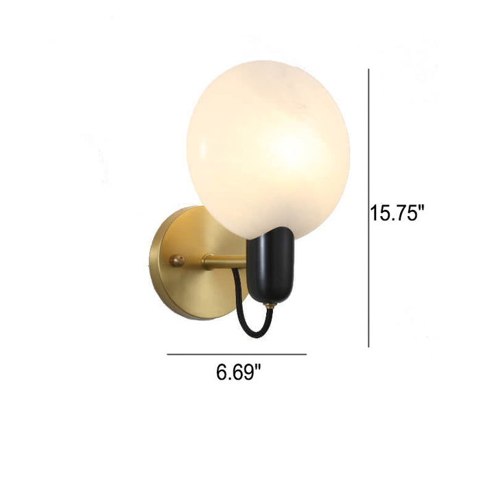 Nordic Light Luxury Messing Faux Marmor Scheibe 1-Licht Wandleuchte 