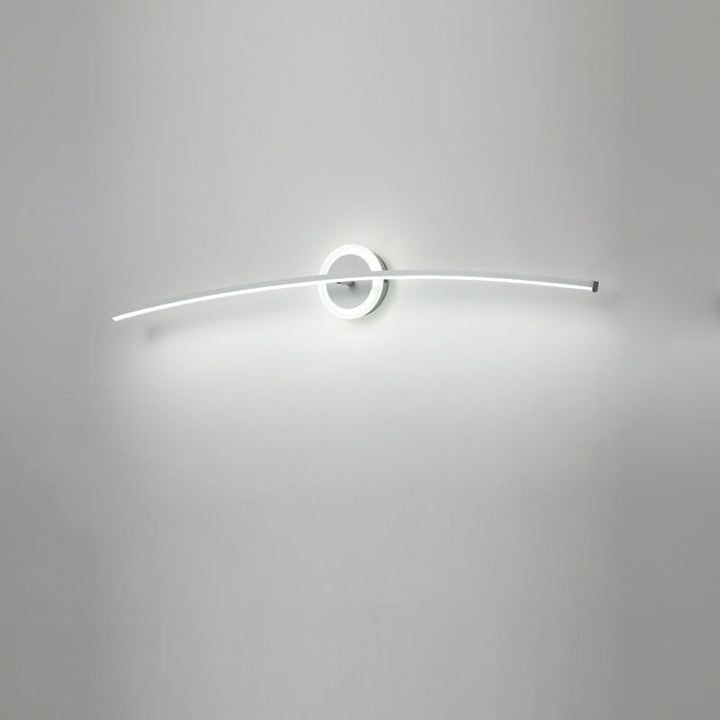 Modern Minimalist Curved Line LED Mirror Front Light Wall Sconce Lamp