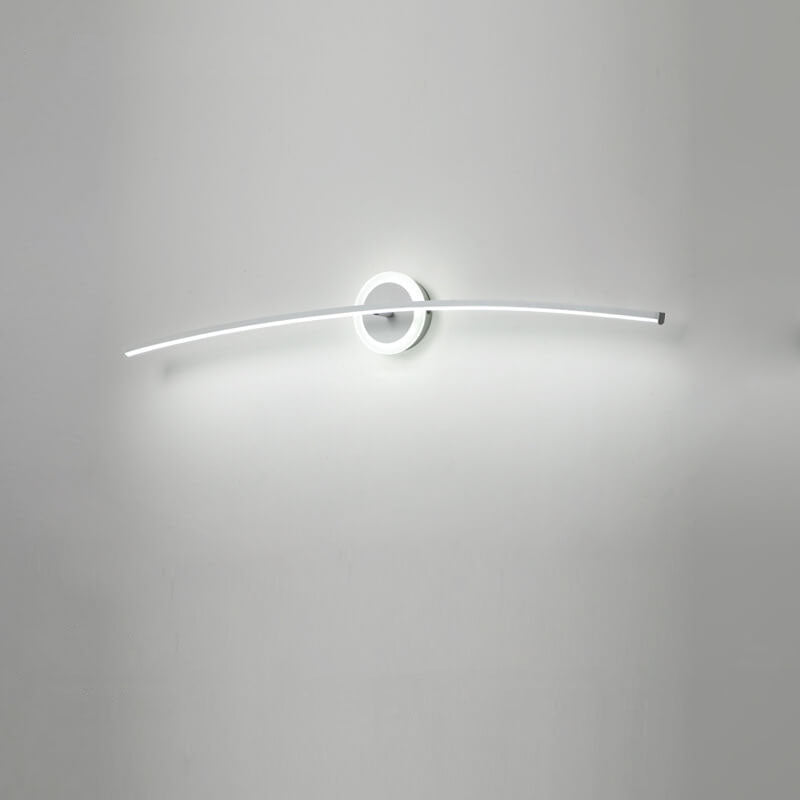 Modern Minimalist Curved Line LED Mirror Front Light Wall Sconce Lamp