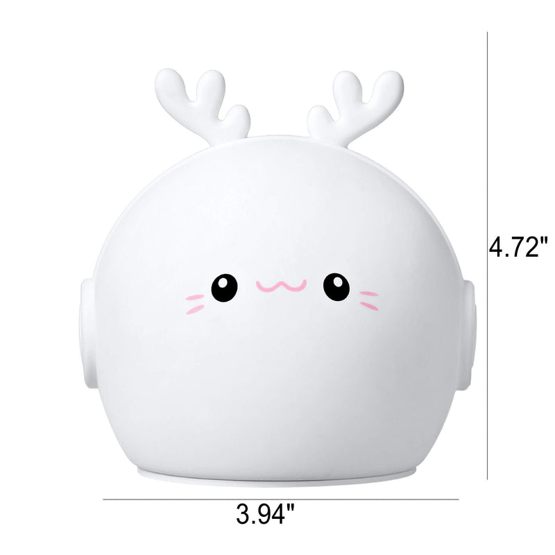 Lámpara de mesa con luz LED USB de silicona con forma de ciervo y conejo creativo 