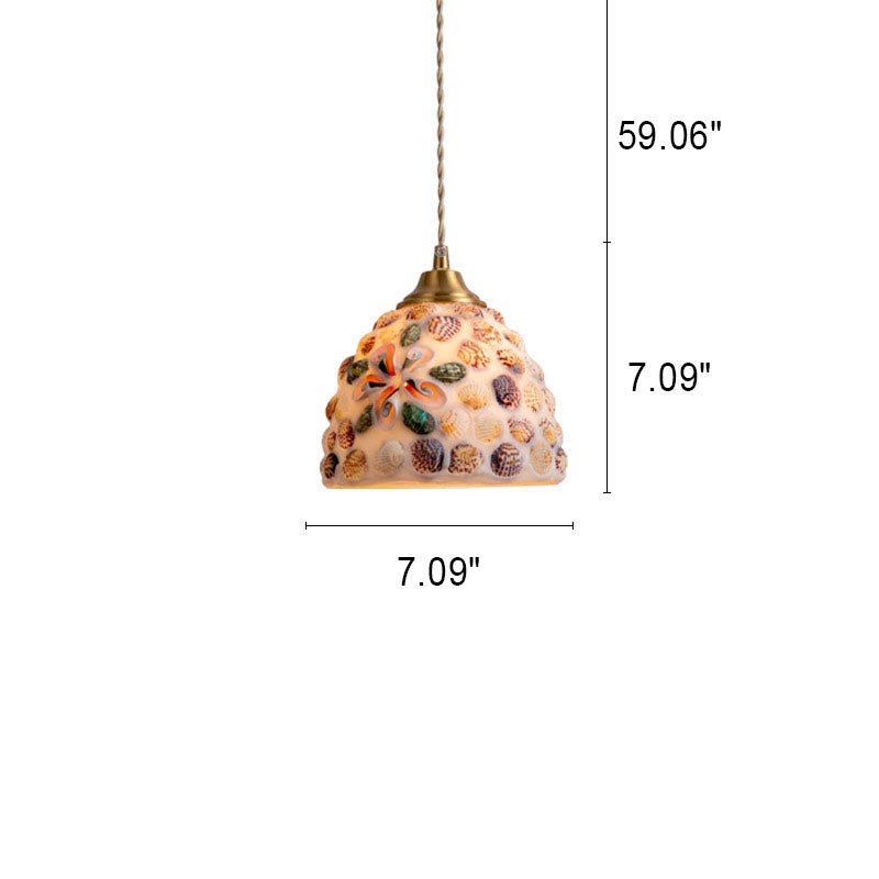 Nordic Vintage Colorful Shell 1-Licht Pendelleuchte 