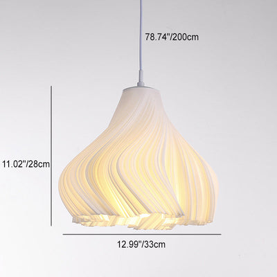 Modern Minimalist Pleated Petals PLA ABS 1-Light Pendant Light For Living Room