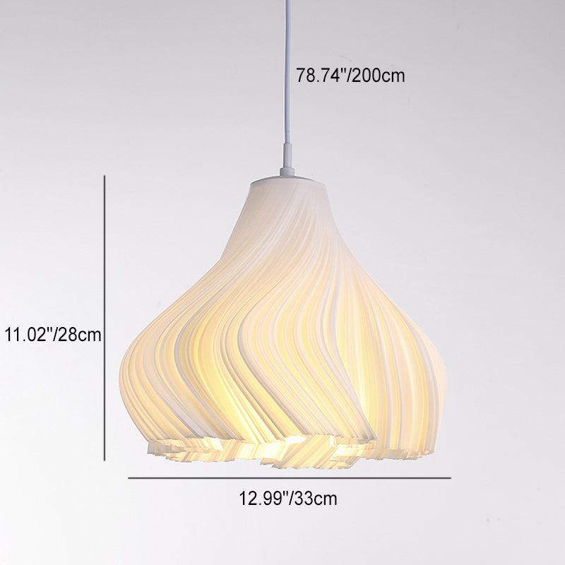 Modern Minimalist Pleated Petals PLA ABS 1-Light Pendant Light For Living Room