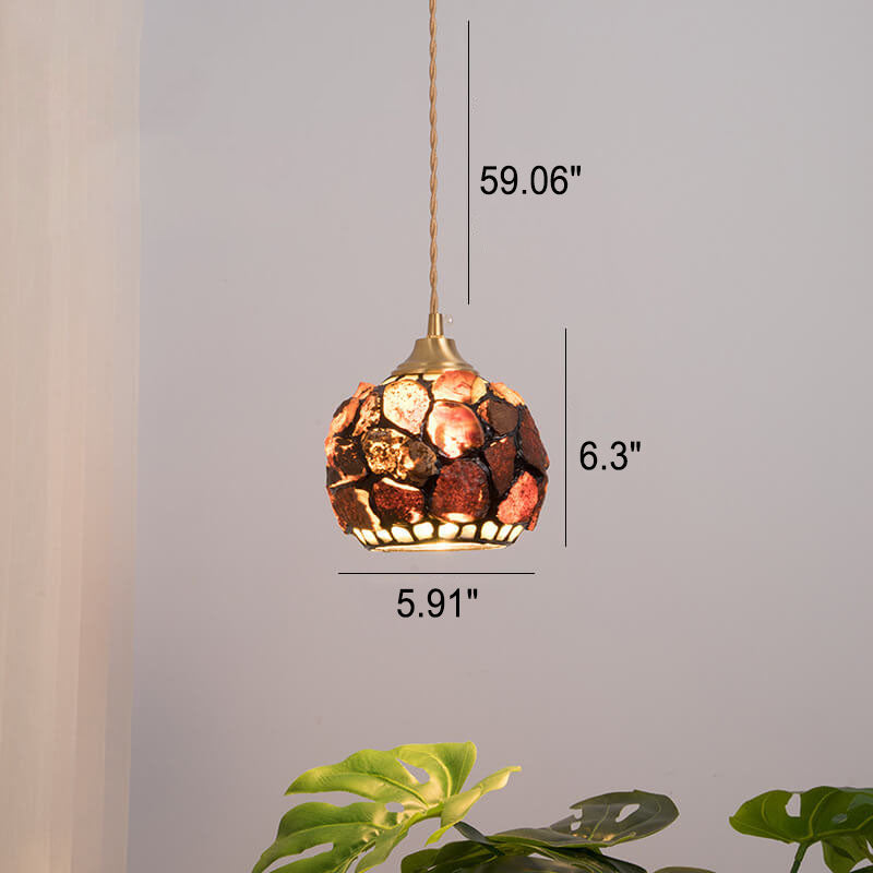 Vintage Creative Shell Round 1-Light Pendant Light