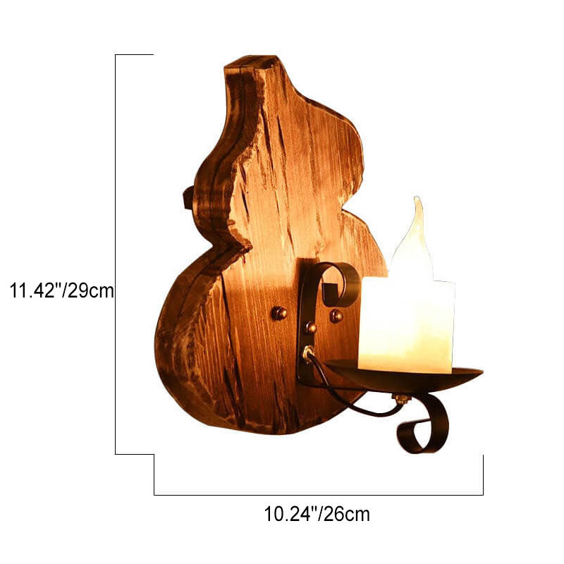 Contemporary Industrial Rubberwood Iron Glass Horse Lamp Iron 1-Light Wall Sconce Lamp For Living Room &amp; Bedroom