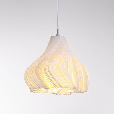 Modern Minimalist Pleated Petals PLA ABS 1-Light Pendant Light For Living Room