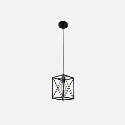 Industrial Vintage Iron Geometric Lantern 1-Light Pendant Light