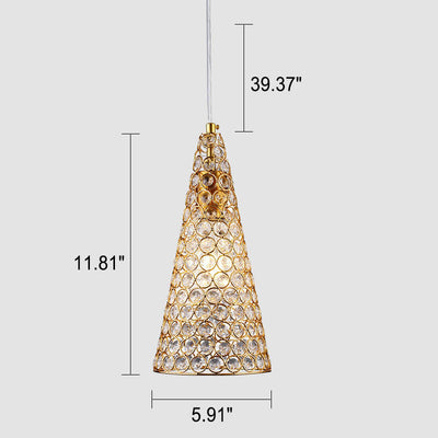 European Light Luxury Geometric Hardware Crystal 1-Light Pendant Light