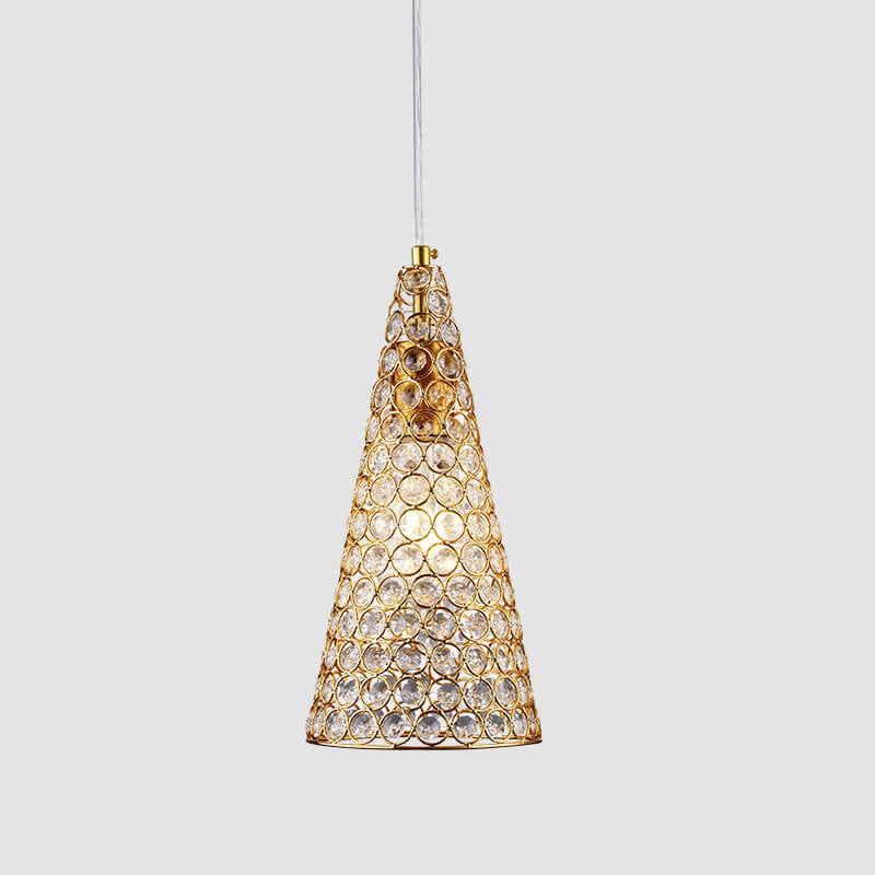 European Light Luxury Geometric Hardware Crystal 1-Light Pendant Light