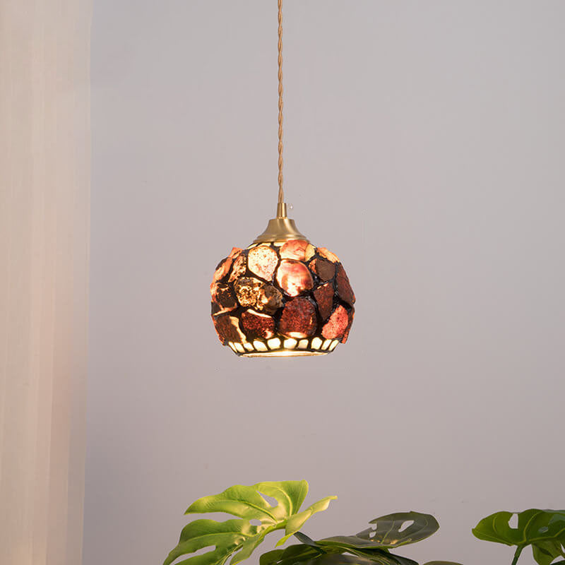 Vintage Creative Shell Round 1-Light Pendant Light