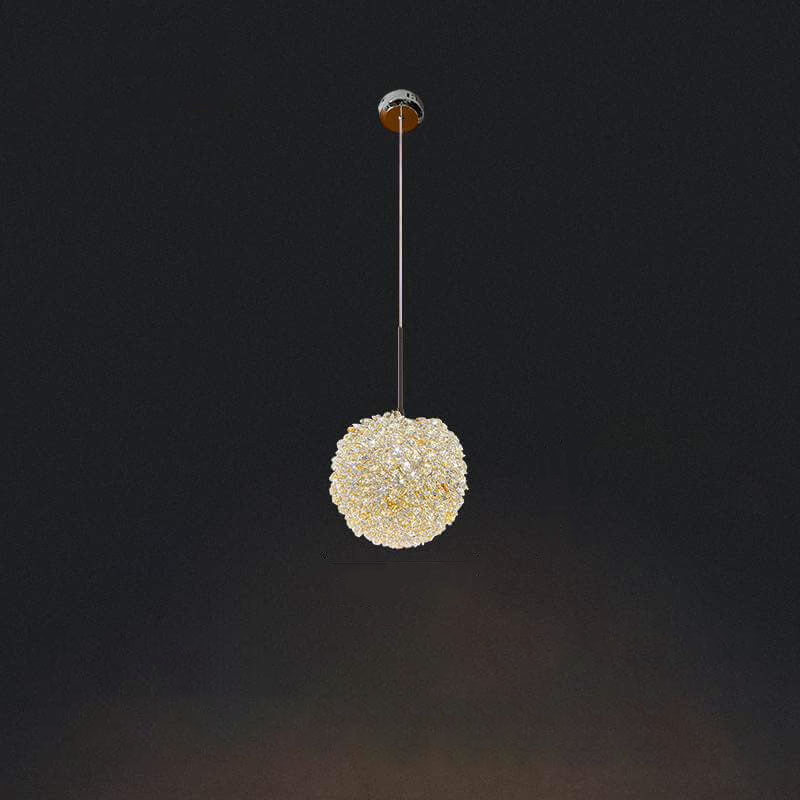 Moderne goldene Glamour-Kristallkugel-Schirm 1-Licht-Pendelleuchte 