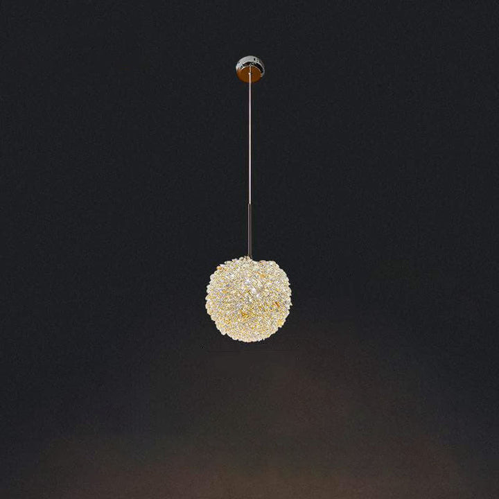 Moderne goldene Glamour-Kristallkugel-Schirm 1-Licht-Pendelleuchte 
