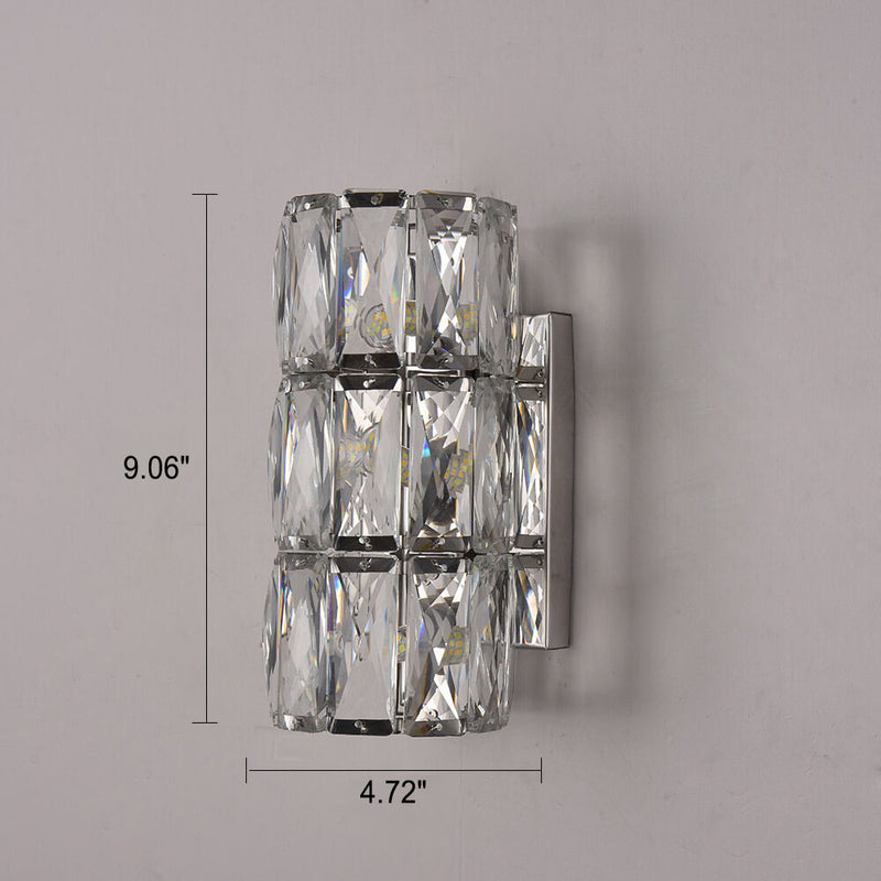 Modern Light Luxury Crystal Stainless Steel 3/4/6-Light Wall Sconce Lamp