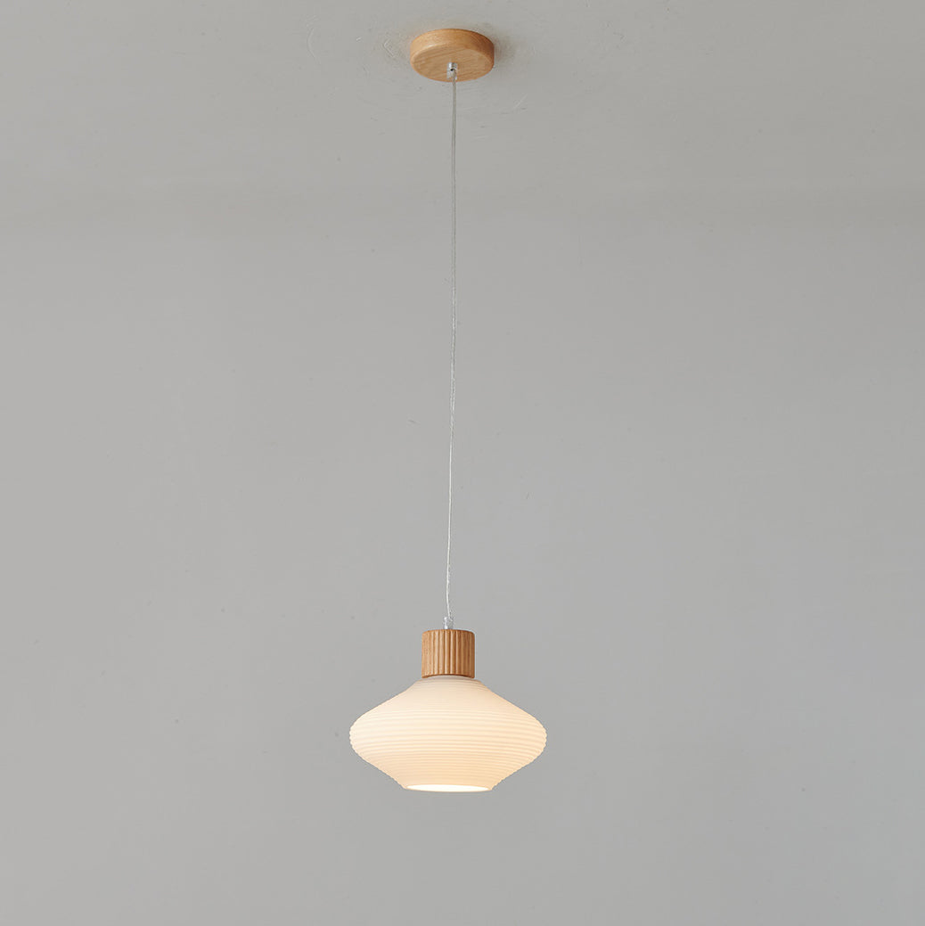 Moderne minimalistische ovale Inselleuchte aus Glas, Gummibaumholz und Metall, 1/3-flammiger Kronleuchter für das Esszimmer 