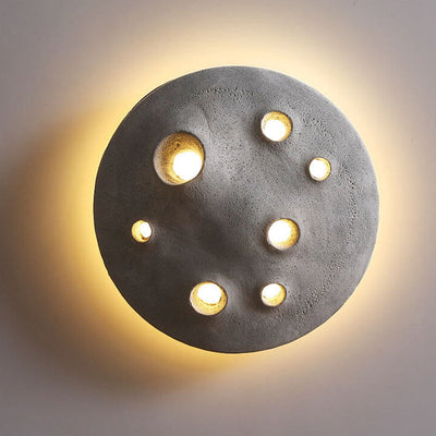 Industrial Creative Round Crater Resin Acrylic LED Wall Sconce Lamp