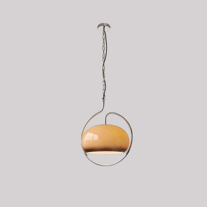 European Vintage Round Ball Iron Glass 1-Light Pendant Light