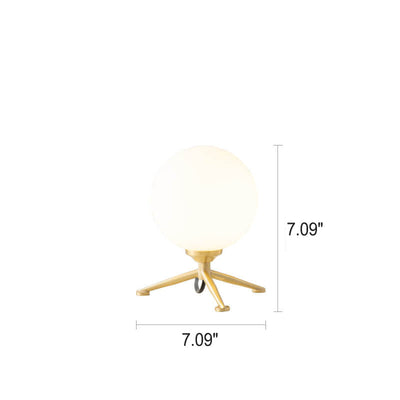 Moderne einfache kugelförmige milchweiße Lampenschirm 1-Licht Tischlampe 