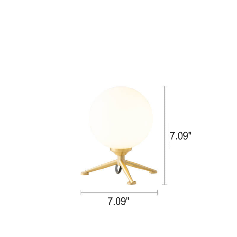 Moderne einfache kugelförmige milchweiße Lampenschirm 1-Licht Tischlampe 