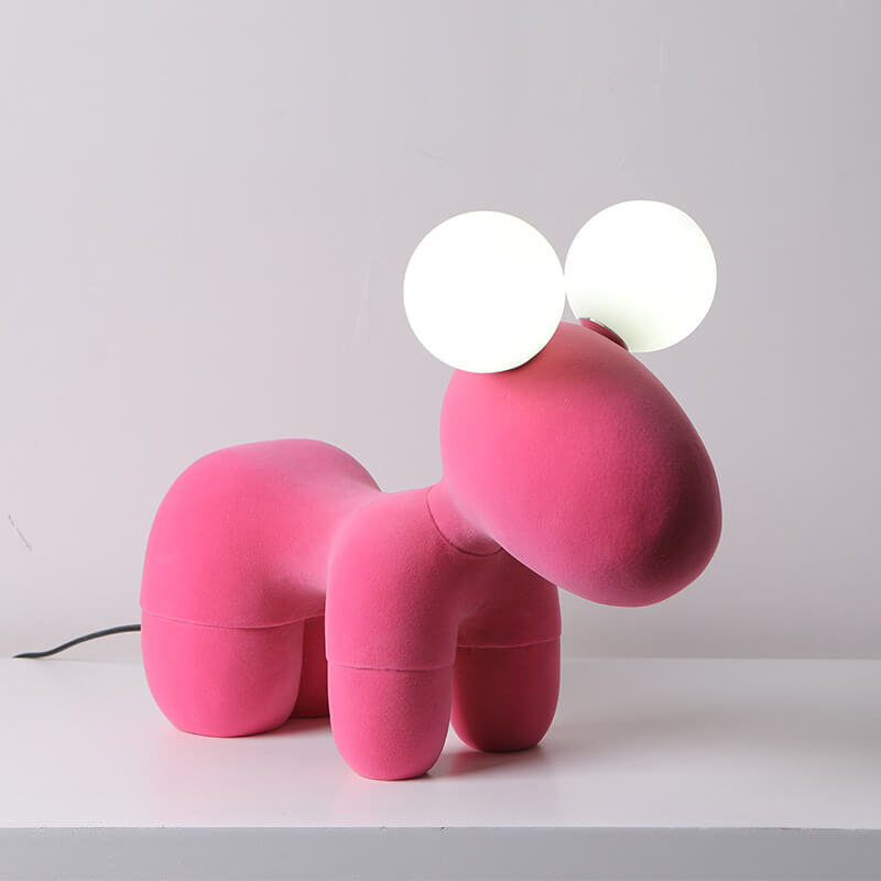 Cartoon Creative Pony Plush Resin 2-Light Table Lamp