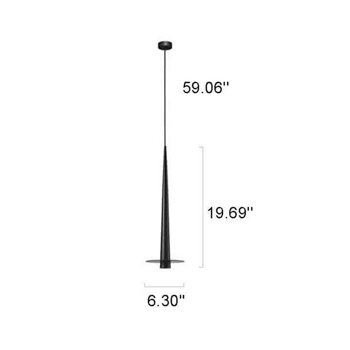Moderne minimalistische schwarze Aluminiumstab-LED-Pendelleuchte 