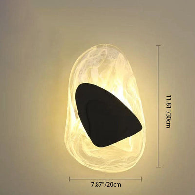 Moderne minimalistische unregelmäßige ovale Hardware Glas LED Wandleuchte Lampe für Schlafzimmer 