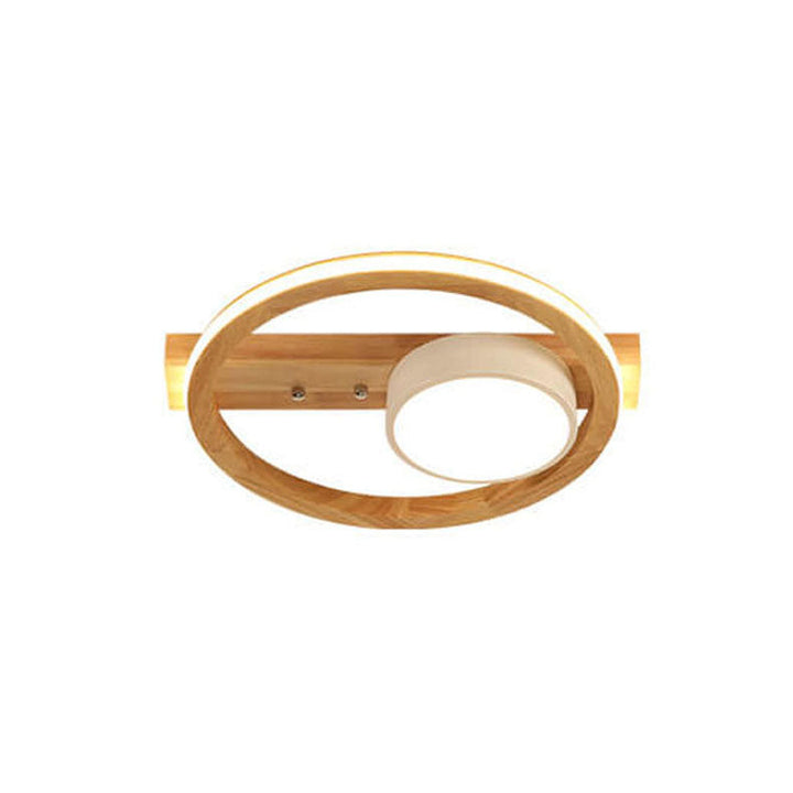 Skandinavische minimalistische Massivholz Acryl Runde LED Unterputz Deckenleuchte 