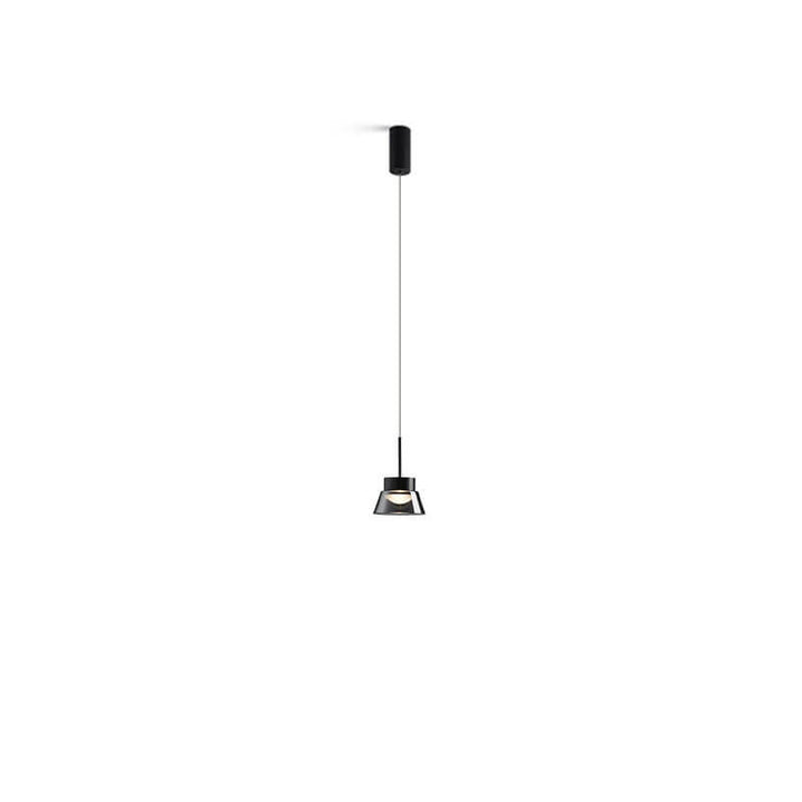 Modern Minimalist Smoke Gray Aluminum Glass Cone Acrylic LED Chandelier for Living Room