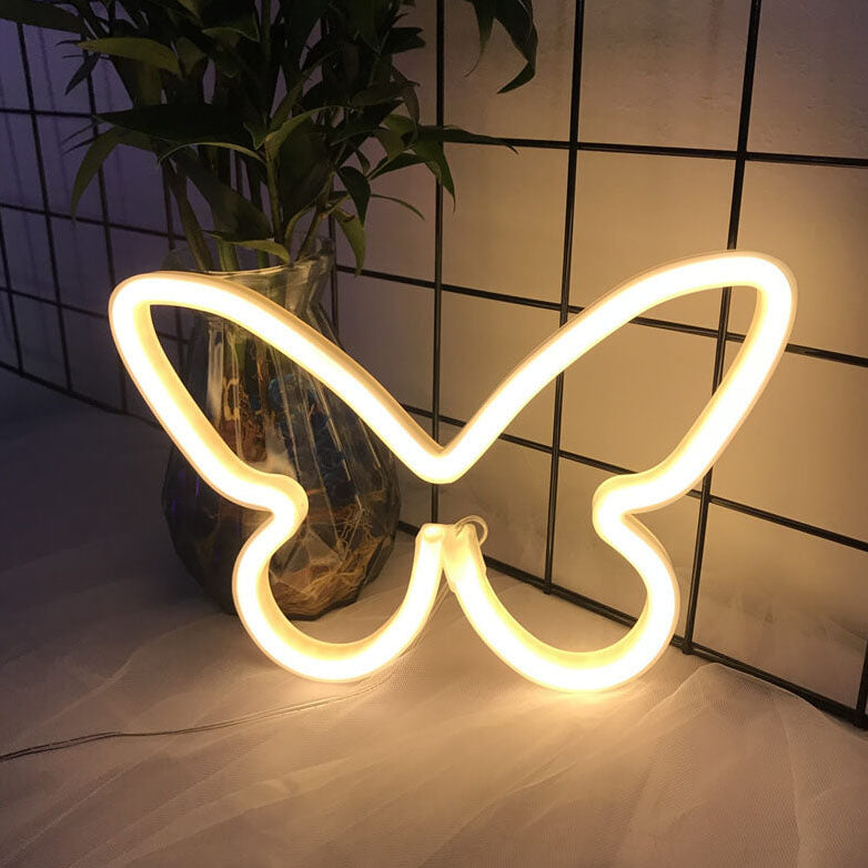 Contemporary Creative Butterfly PS LED USB Plug-In/Battery Decorative Neon Light For Bedroom
