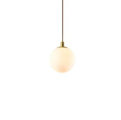 Nordic Minimalist Milky White Glass Ball 1-Light Pendant Light