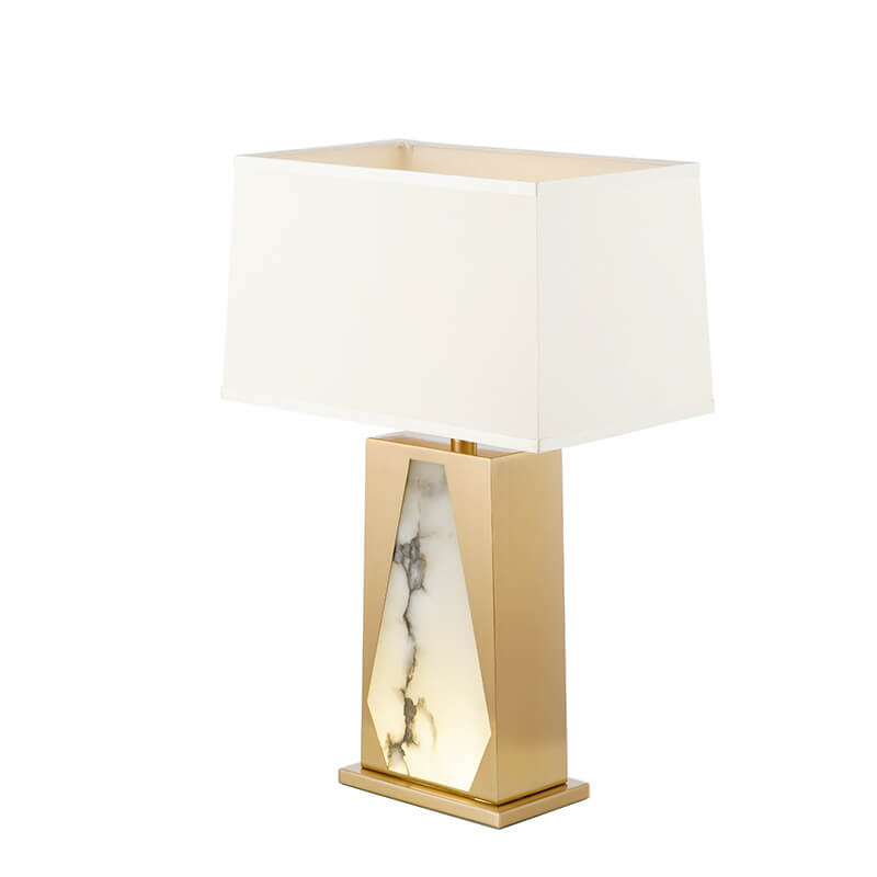 Modern Minimalist Lucite Fabric Metal 1-Light Table Lamp