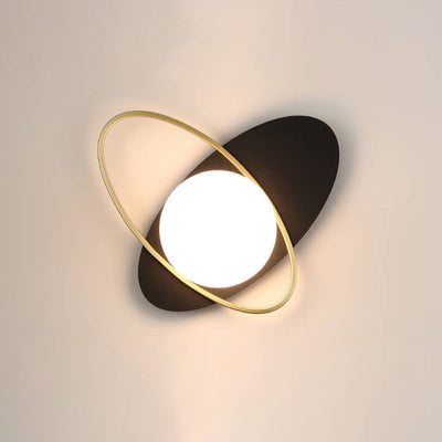 Creative Glass Double Oval Staggered Overlap Design 1-Light Wall Sconce Lamp