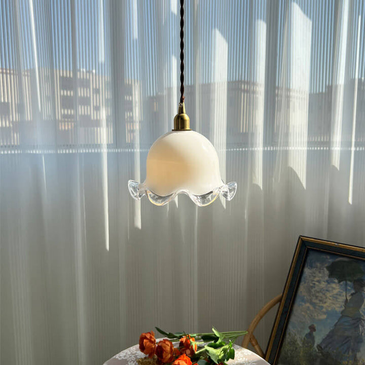 Vintage Pod Milchweißes Glas 1-Licht Pendelleuchte 