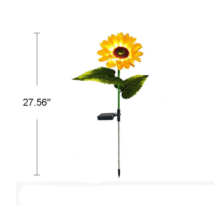 Luz de enchufe de suelo decorativa para césped al aire libre con LED de girasol solar 