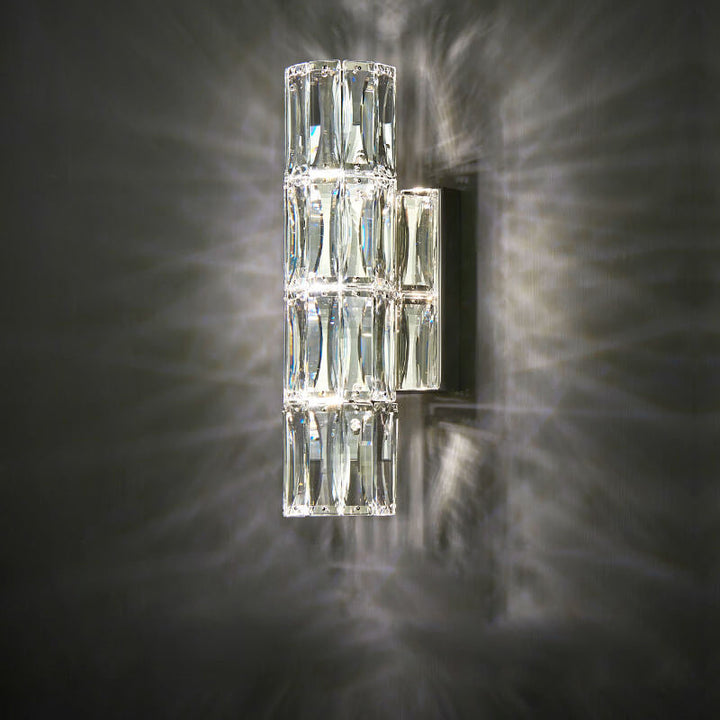 Moderno Lujo Plata Cristal Columna Aplique de Pared con 3/4/6 Luces 