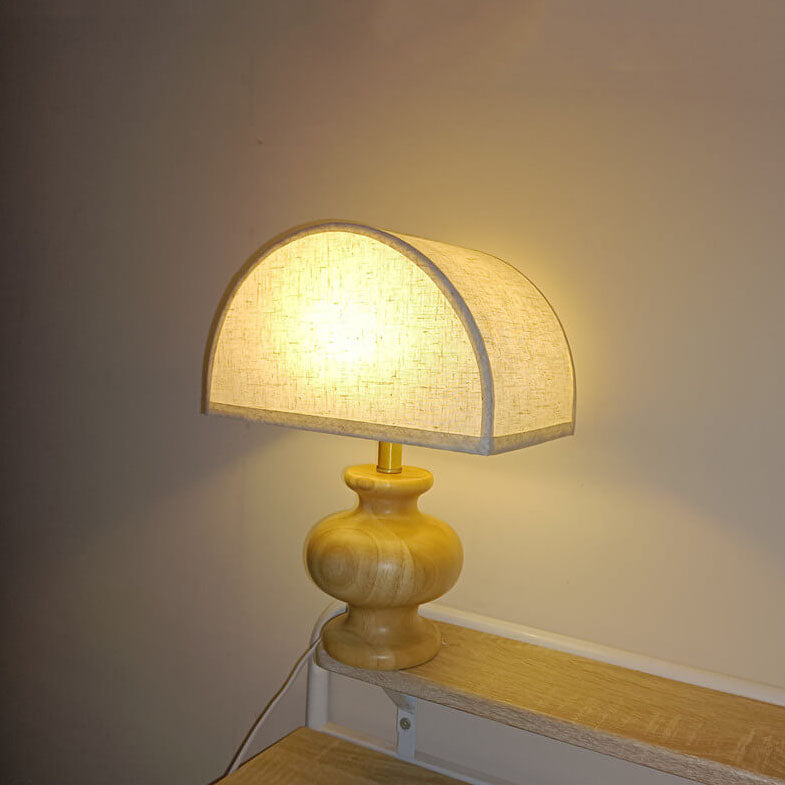 Lampe de Table 1 Lumière en Tissu en Forme de Demi-cercle Minimaliste Japonais 