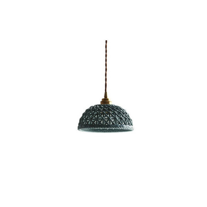 Lámpara colgante vintage de cerámica con diseño de celosía 1 - Luz 
