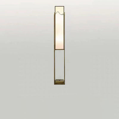 Moderne Zen-Stoff-Stehlampe mit quadratischer Säule und 3 Leuchten 