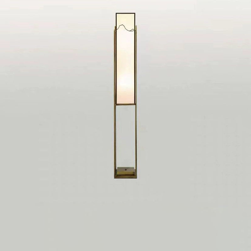 Modern Zen Fabric Square Column 3-Light Standing Floor Lamp