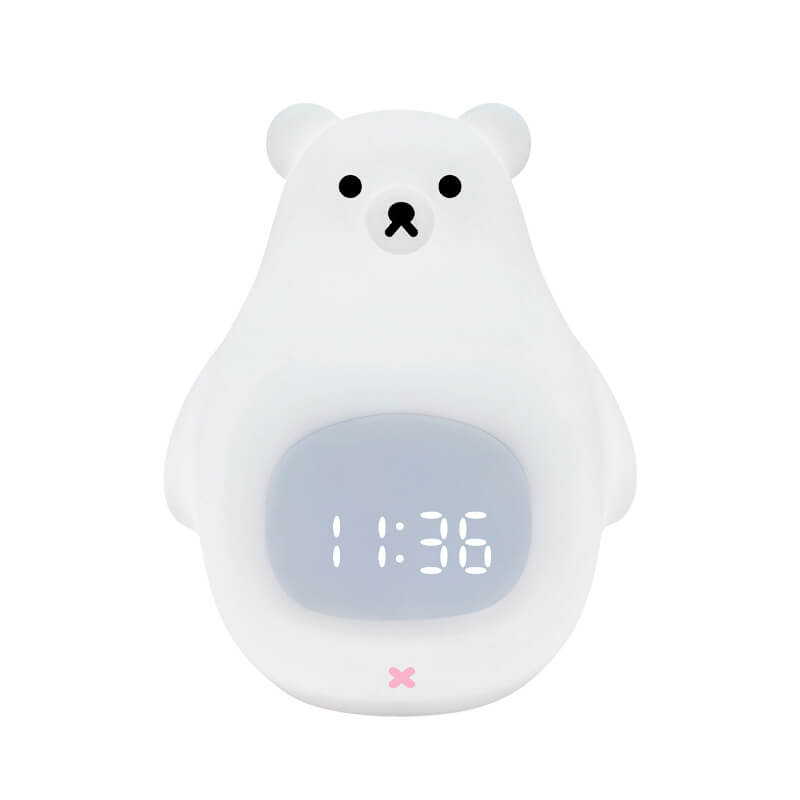 Réveil en silicone ours polaire avec lumière LED de nuit 