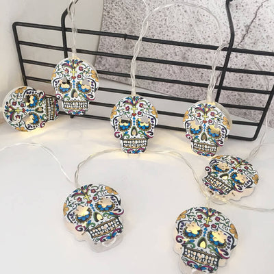 Halloween LED Squelette Citrouille Batterie LED Guirlande Lumineuse Décorative 