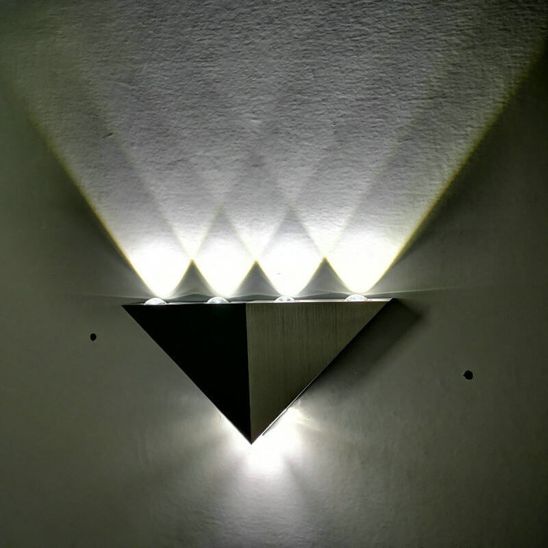 Modern Creative Aluminum Acrylic Stereo Triangle Pyramid Design LED Wall Sconce Lamp