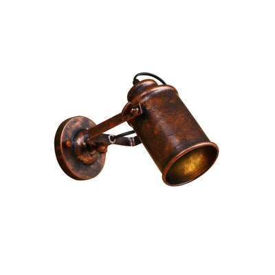 Industrial Vintage Rust Cylinder 1-Light Wall Sconce Lamp