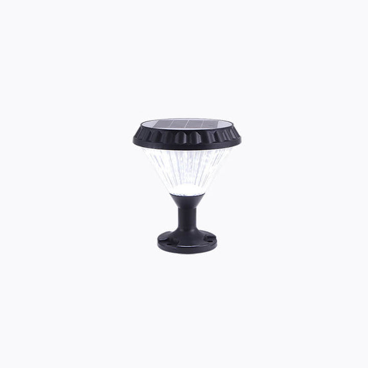 Moderne schwarze Solar-Säule aus Aluminiumguss mit Glas für den Außenbereich, wasserdicht 