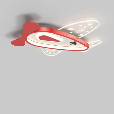Cartoon Creative Aircraft Iron Acrylic Kids LED Flush Mount Ceiling Light