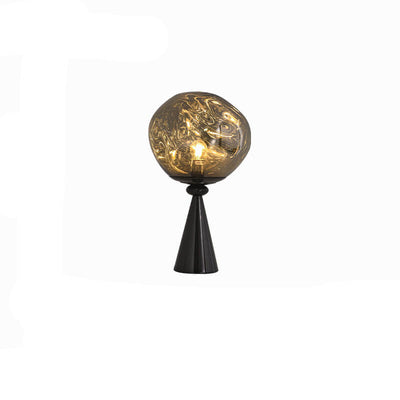 Italian Lava Acrylic Conical Electroplated Iron Base 1-Light Table Lamp