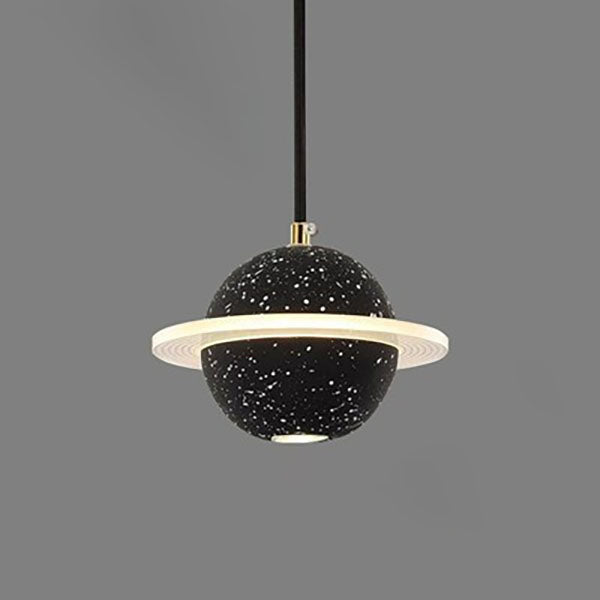 Contemporary Creative Planet Cement Acrylic LED Pendant Light For Bedroom