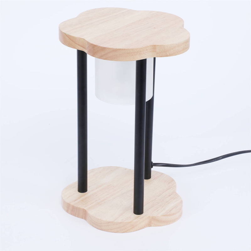 Modern Wood Flower Hollow Column 1-Light Melting Wax Table Lamp