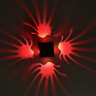 مصباح جداري زخرفي LED بذيل طائر الفينيق من الألومنيوم المربع الإبداعي 