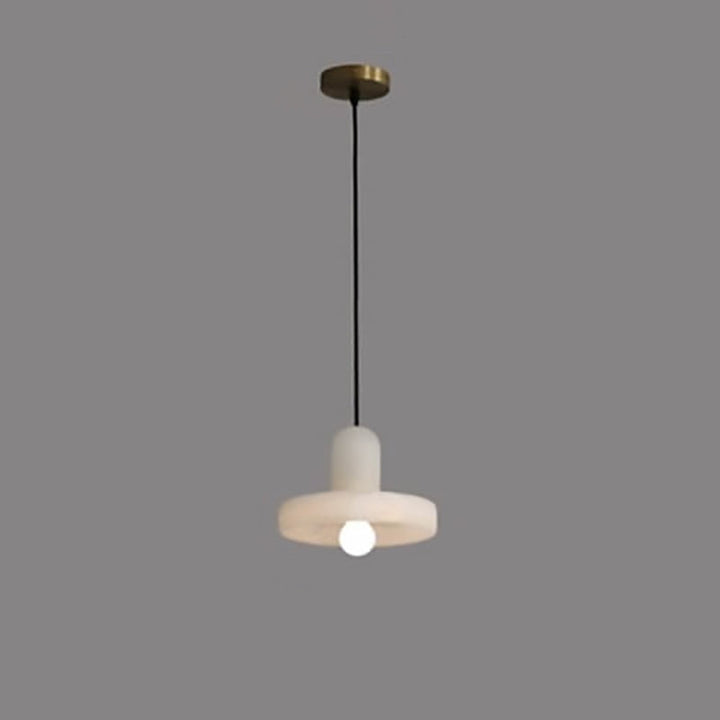 Moderne minimalistische runde Scheibe Marmor 1-Licht Pendelleuchte für Schlafzimmer 