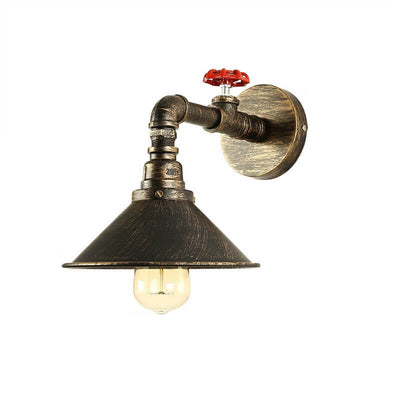 Industrial Iron Vintage Faucet Water Pipe Design 1-Light Wall Sconce Lamp